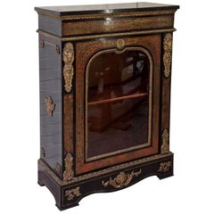 Ebonised French Red Boulle Work Cabinet, circa 1860