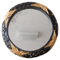 Ebonised 
Gilt Circular Mirror, 19th Century