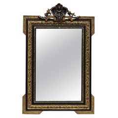 Specchio ebanizzato e in legno dorato Napoleone III Secondo Impero