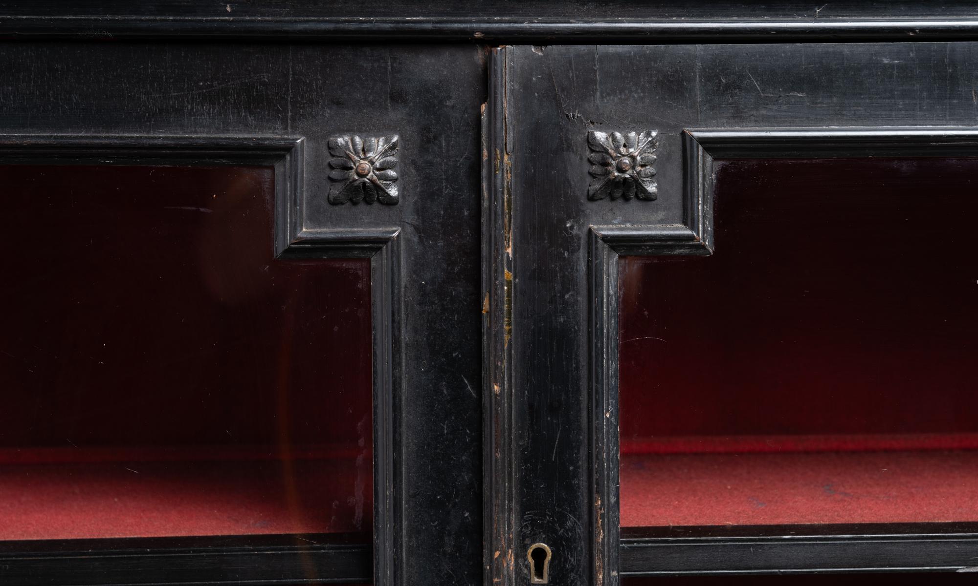 Ebonised & Glazed Cabinet, England circa 1830 In Good Condition In Culver City, CA