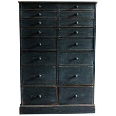 Ebonised and Graduated Bank of Workshop Drawers