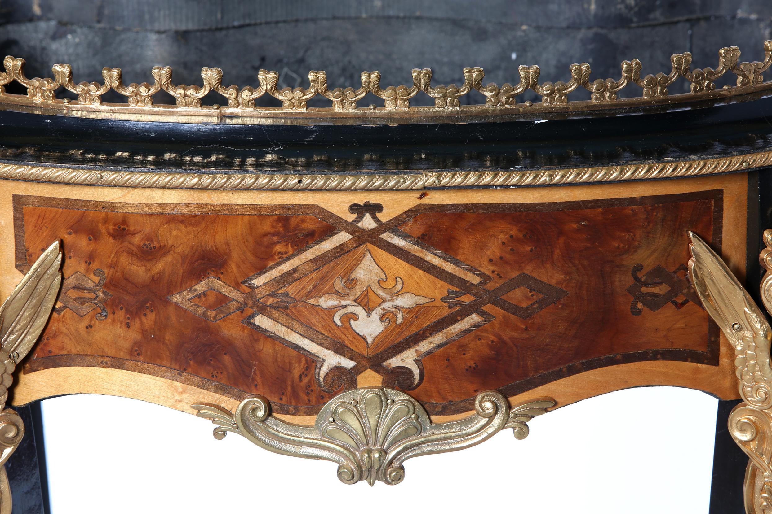 Ebonised and Inlaid Top Bronze Mounted Planter 1