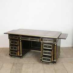 Ebonised Louis XVI Desk, Mahogany with Leather Top, France, Circa 1860