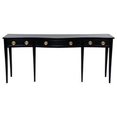 Antique Ebonised Mahogany Six-Legged Serpentine Console