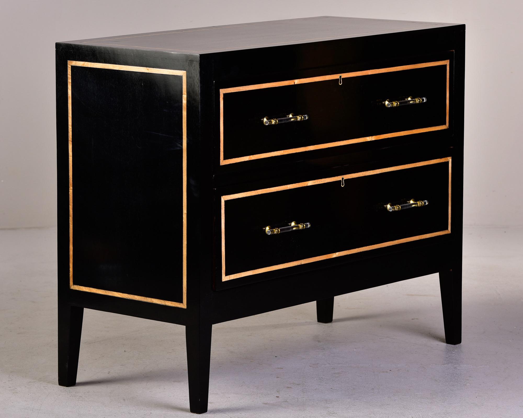 Ebonised Mahogany Two Drawer Chest with Inlay 4