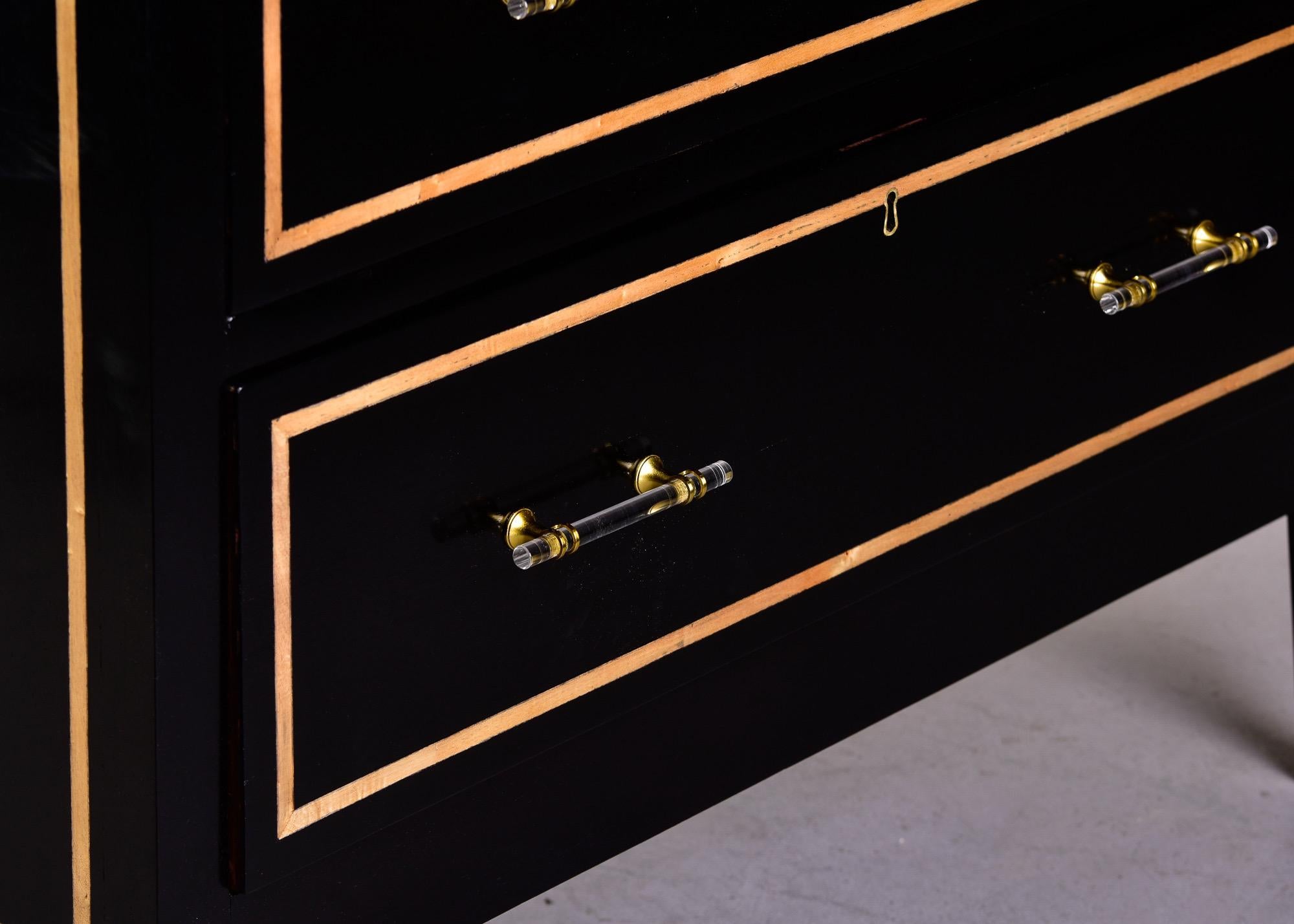 Ebonised Mahogany Two Drawer Chest with Inlay 6