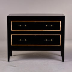 Ebonised Mahogany Two Drawer Chest with Inlay