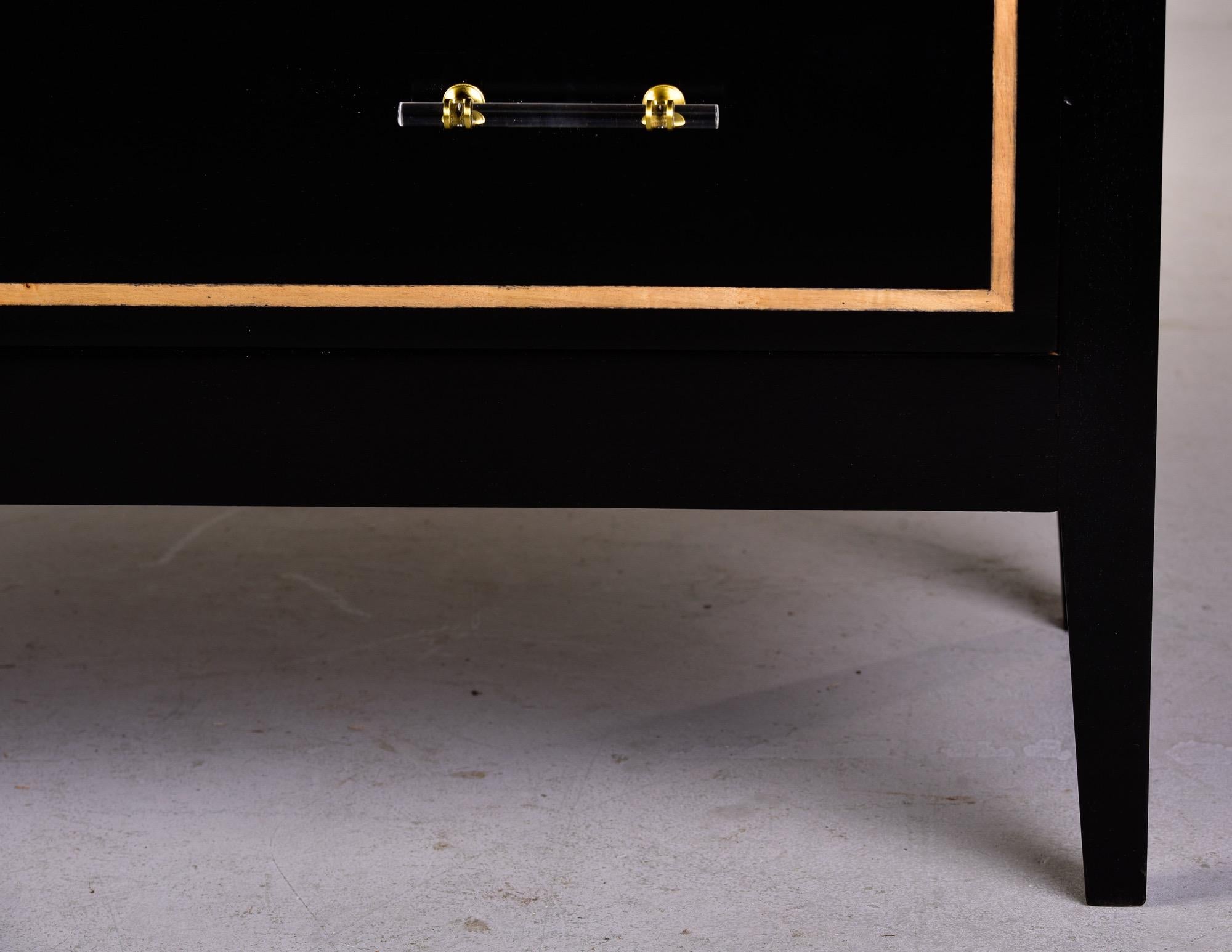 English Ebonised Mahogany Two Drawer Chest with Inlay