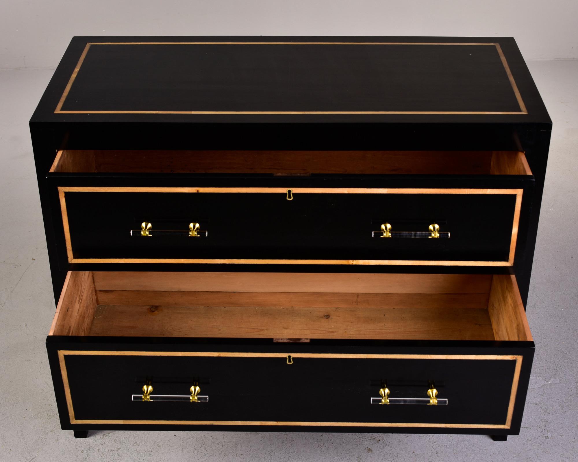 20th Century Ebonised Mahogany Two Drawer Chest with Inlay