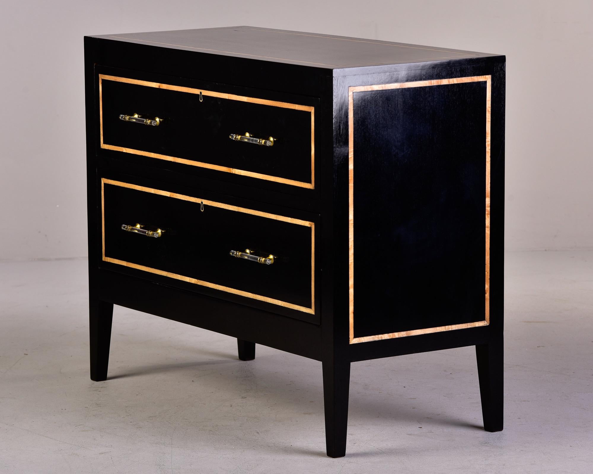 Ebonised Mahogany Two Drawer Chest with Inlay 1