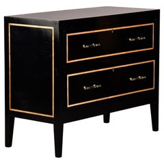Ebonised Mahogany Two Drawer Chest with Inlay