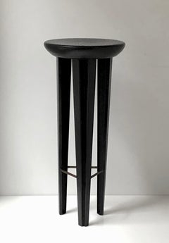 Ebonised Oak Bar Stool Signed by Cal Summers