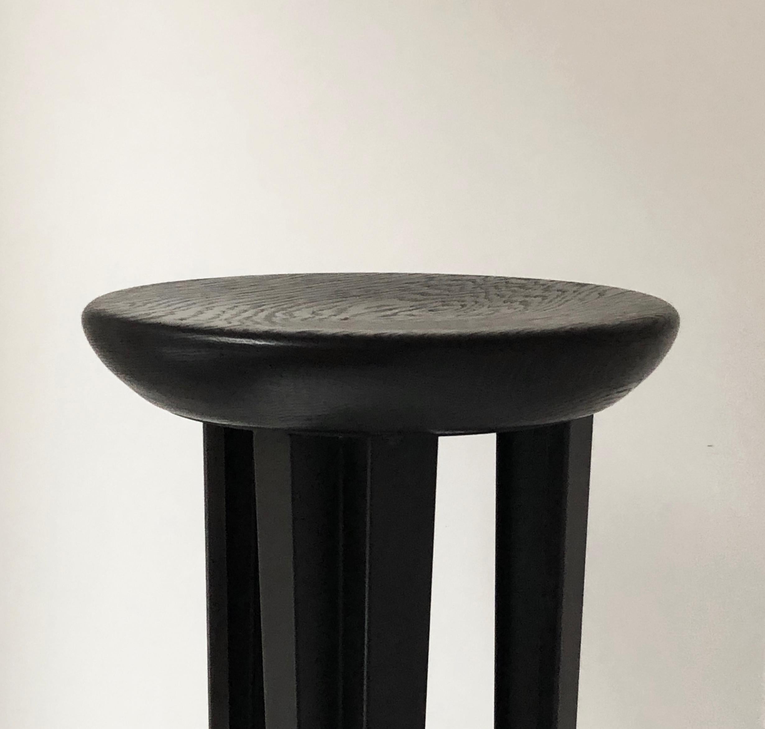 Ebonised Oak Bar Stool Signed by Cal Summers In New Condition In Geneve, CH
