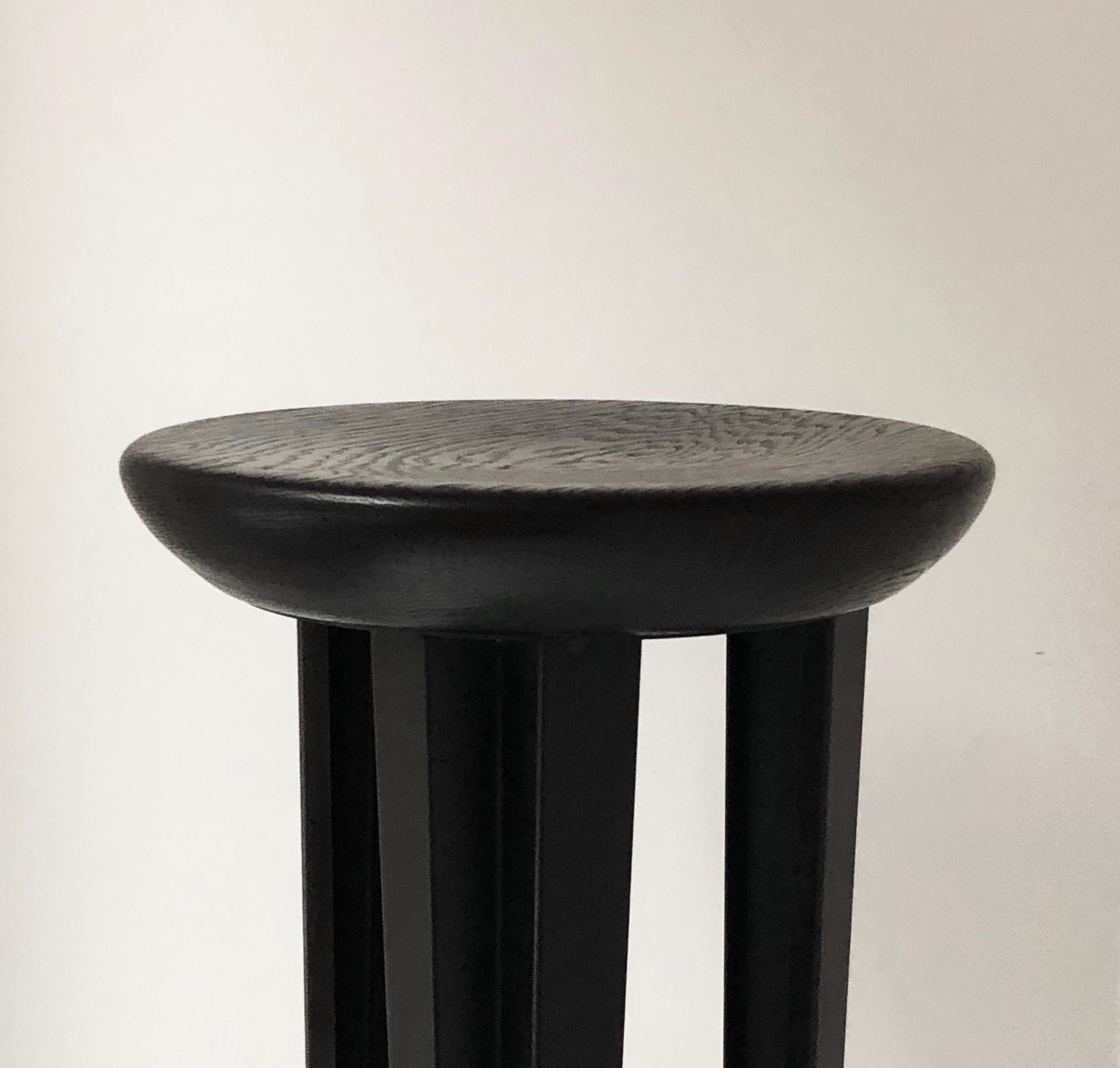 Ebonised Oak Bar Stool Signed by Cal Summers In New Condition For Sale In Geneve, CH