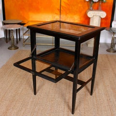 Ebonised Oak Bijouterie Cabinet Edwardian Glazed Display