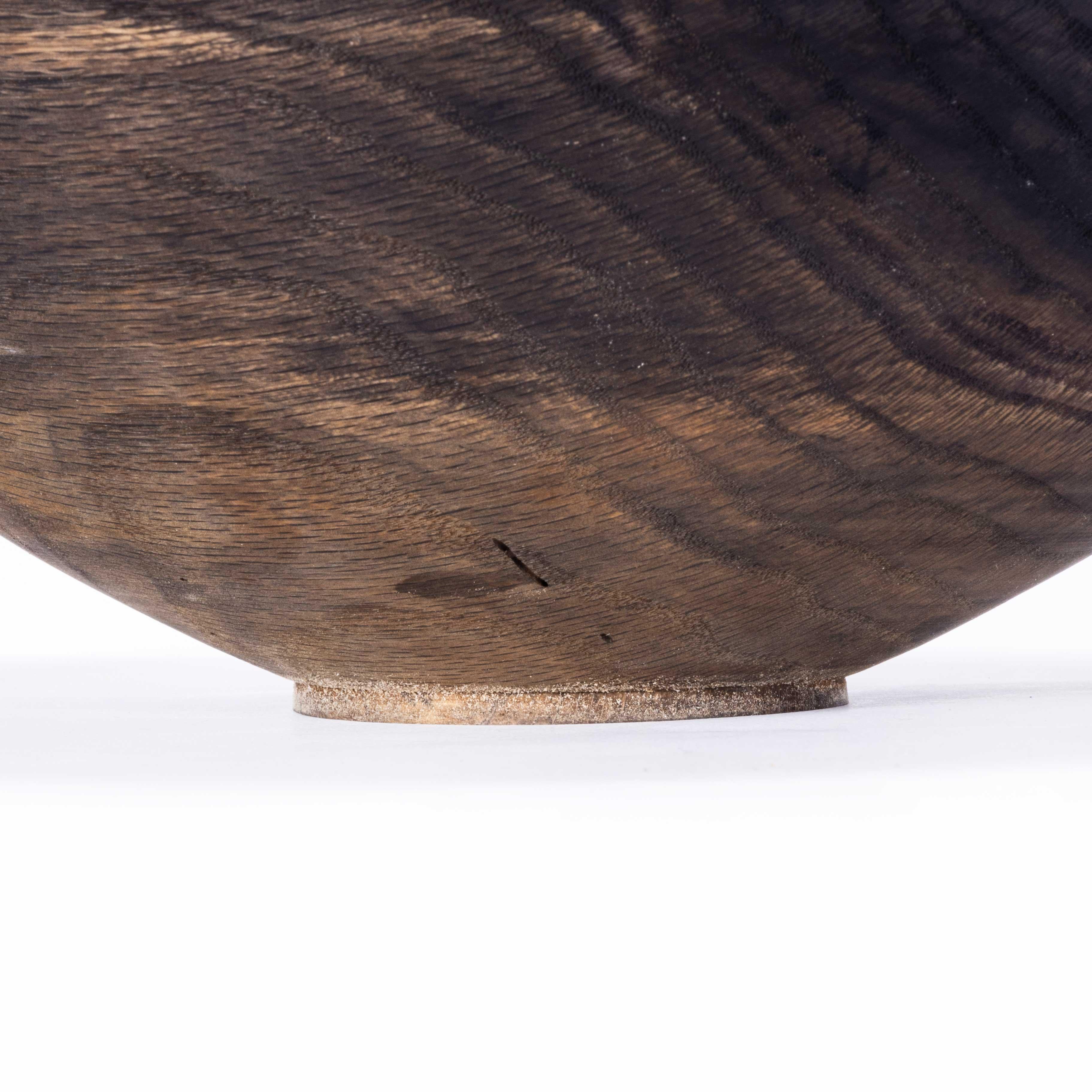 European Ebonised Oak Hand Turned Bowl - Tyler & Tara For Sale
