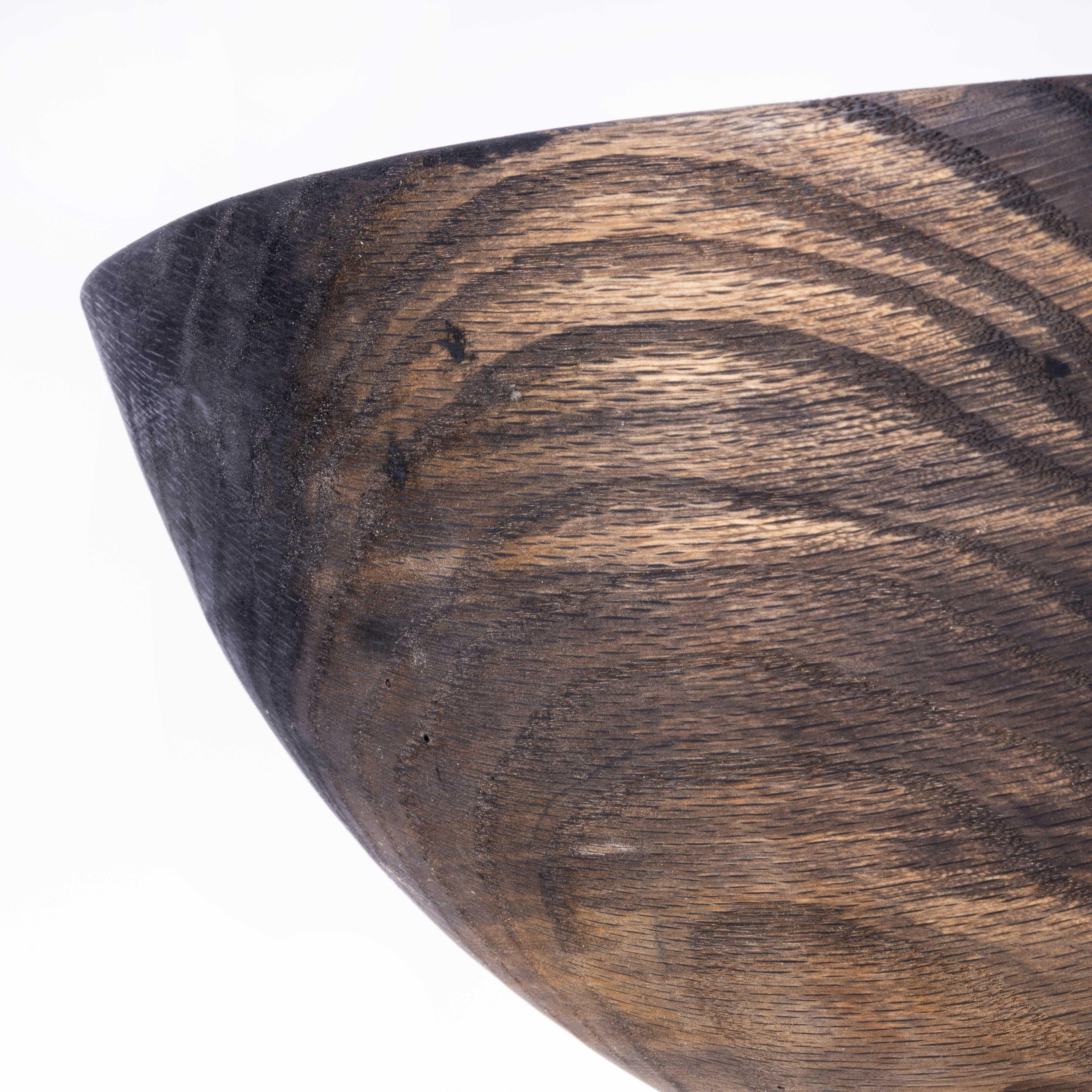 Contemporary Ebonised Oak Hand Turned Bowl - Tyler & Tara For Sale