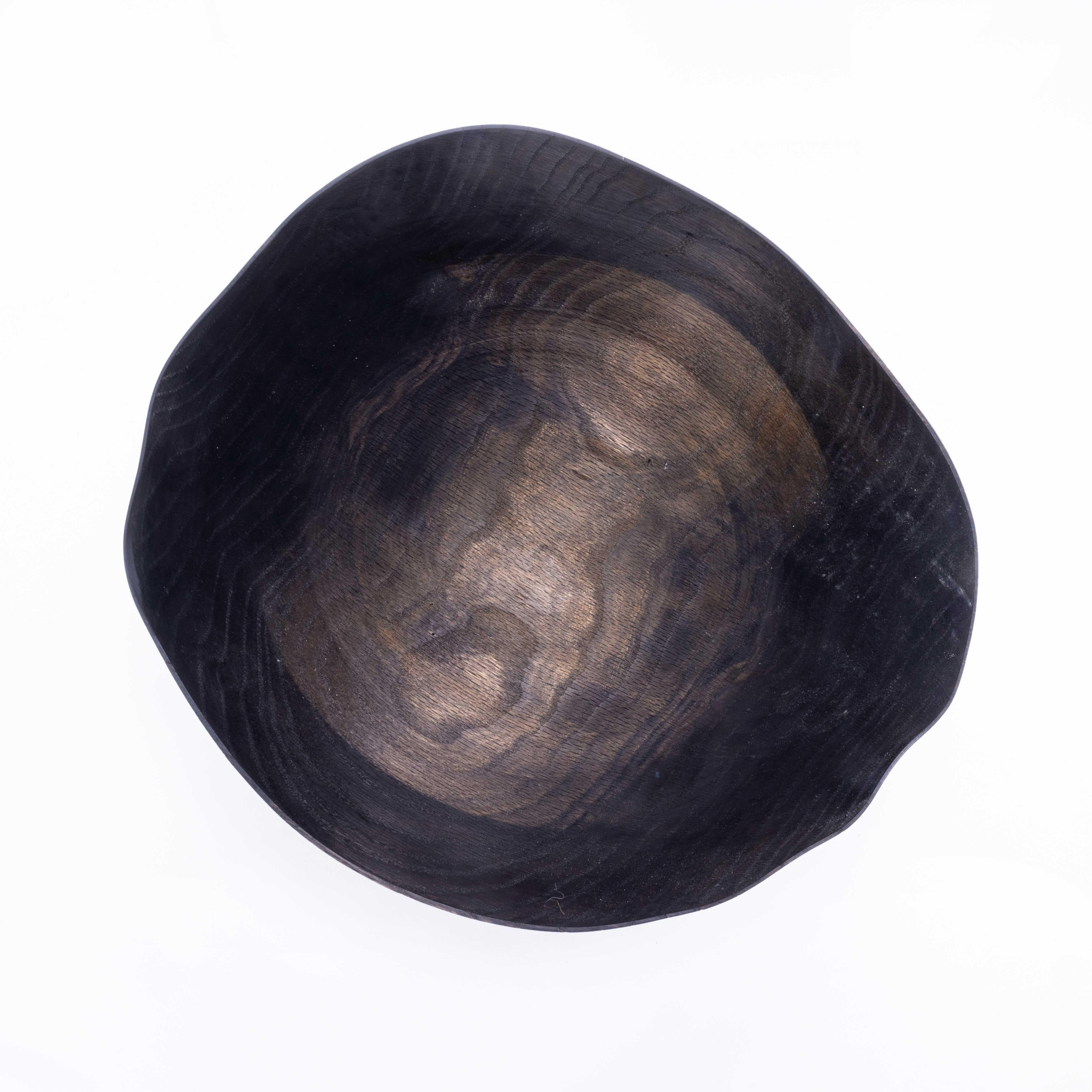 Ebonised Oak Hand Turned Bowl - Tyler & Tara For Sale 1