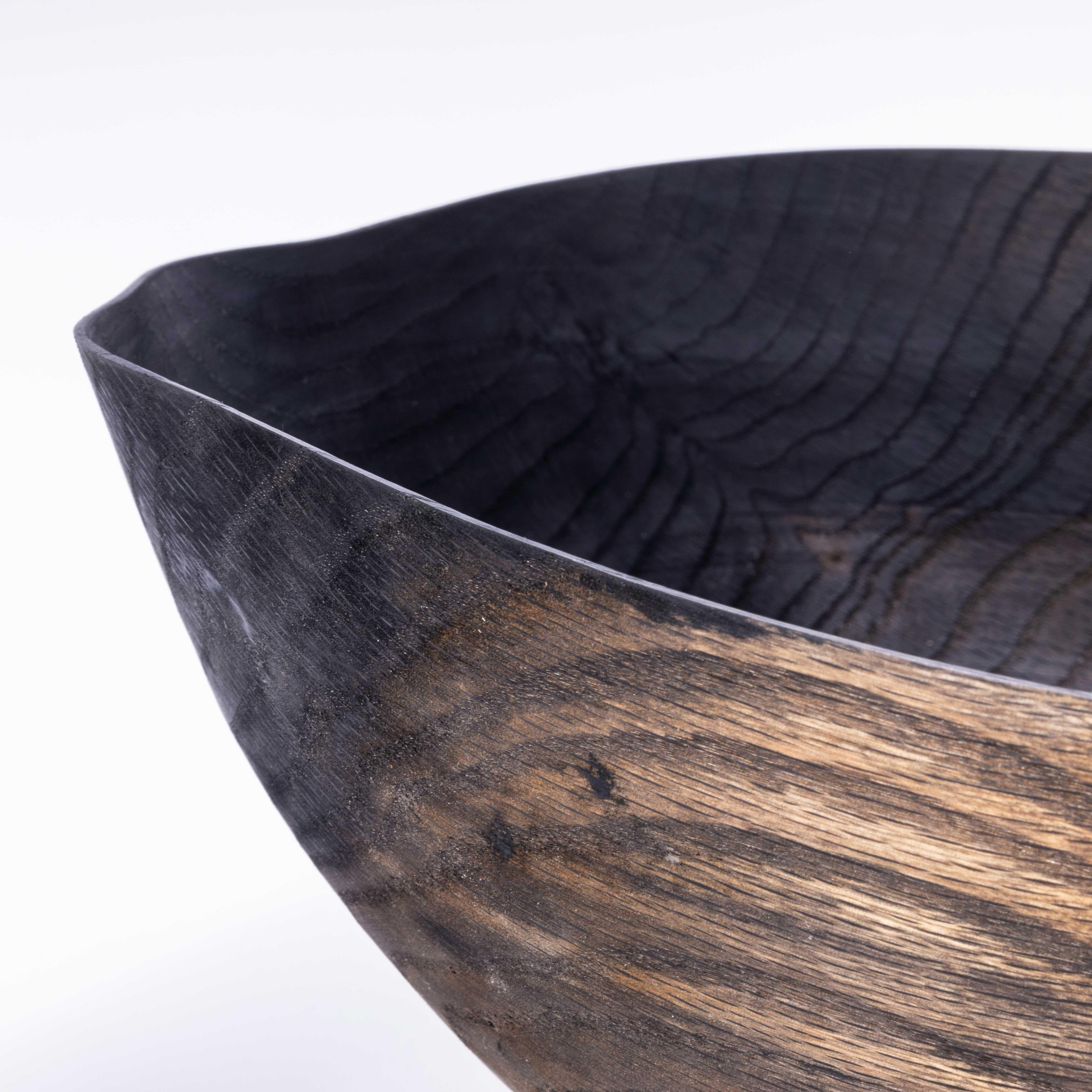 Ebonised Oak Hand Turned Bowl - Tyler & Tara For Sale 3
