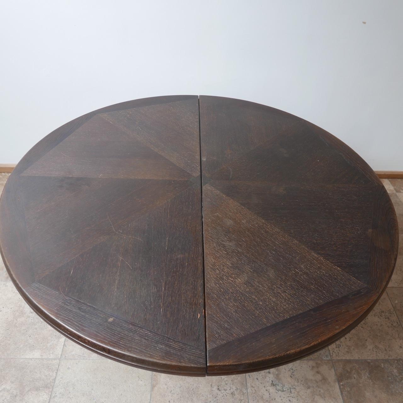 Ebonised Oak Mid-Century French Guillerme et Chambron Dining Table 7