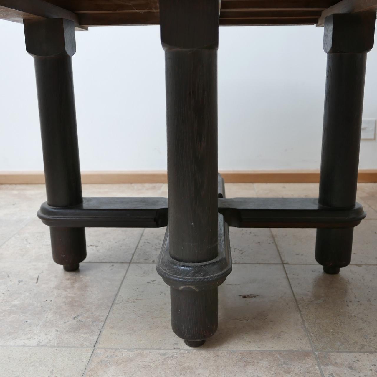 Ebonised Oak Mid-Century French Guillerme et Chambron Dining Table 11
