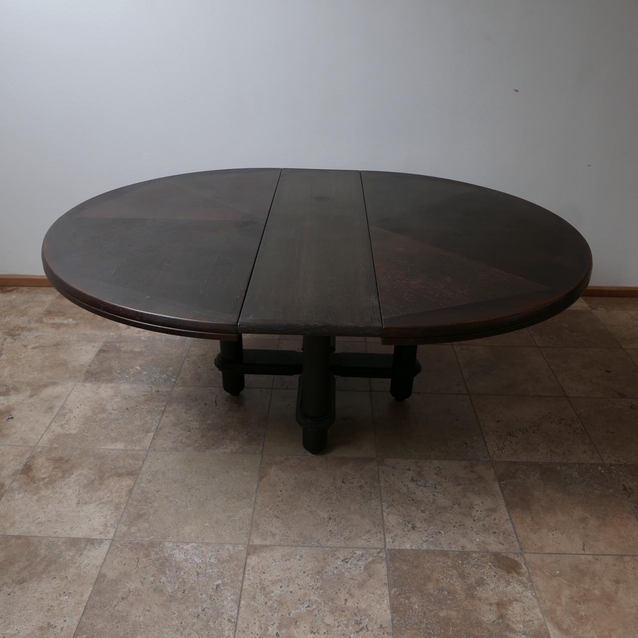 Ebonised Oak Mid-Century French Guillerme et Chambron Dining Table 3