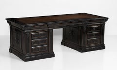 Ebonised Partner's Desk France, 19th Century