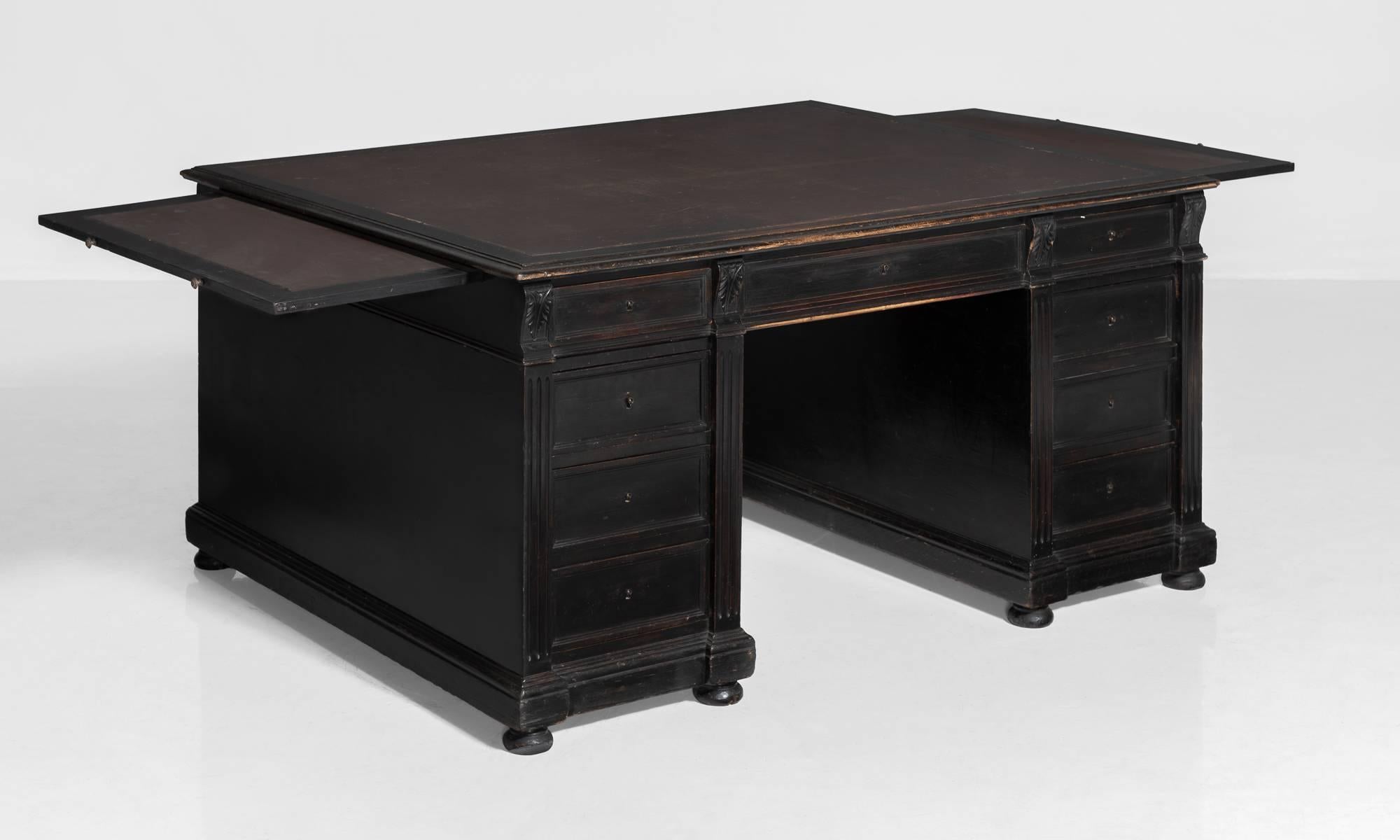 Ebonized Ebonised Partners Desk, circa 1890