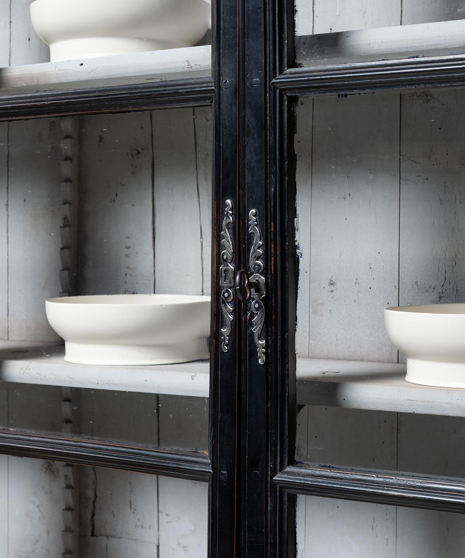 Wood Ebonised Pharmacy Cabinet, England circa 1900