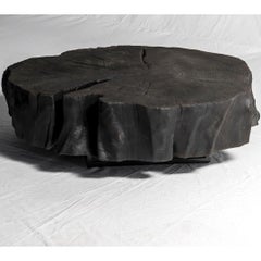 Table basse en peuplier ébonisé