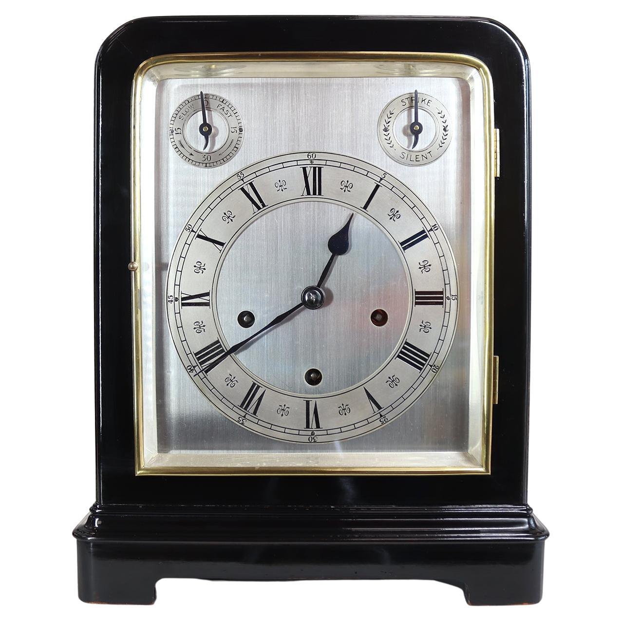 Ebonised Quarter Chiming 5 Glass Bracket Clock For Sale