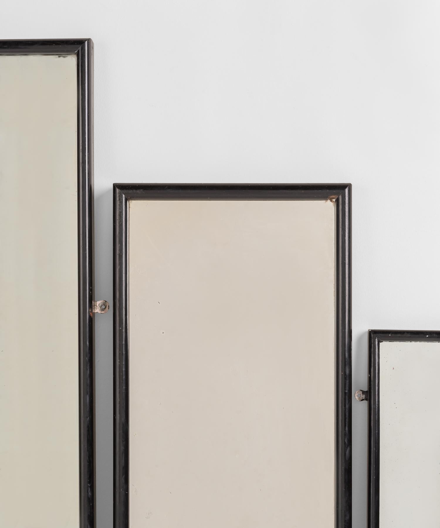 Ebonized Tailor's Mirrors, circa 1930 2