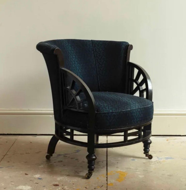 Ebonised Tub Chair, in the style of Godwin. For Sale at 1stDibs