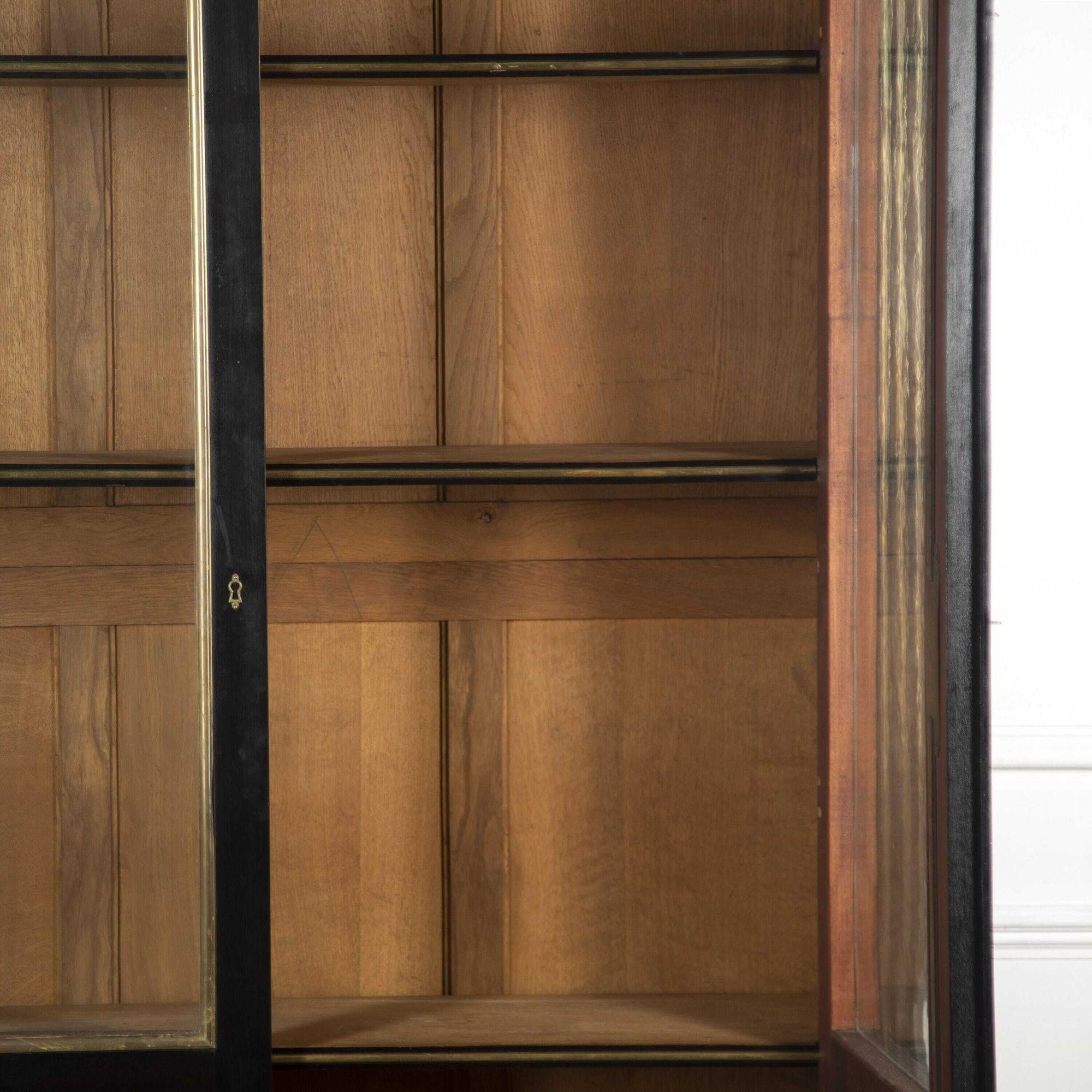 Wood Ebonised Two-Door Bookcase