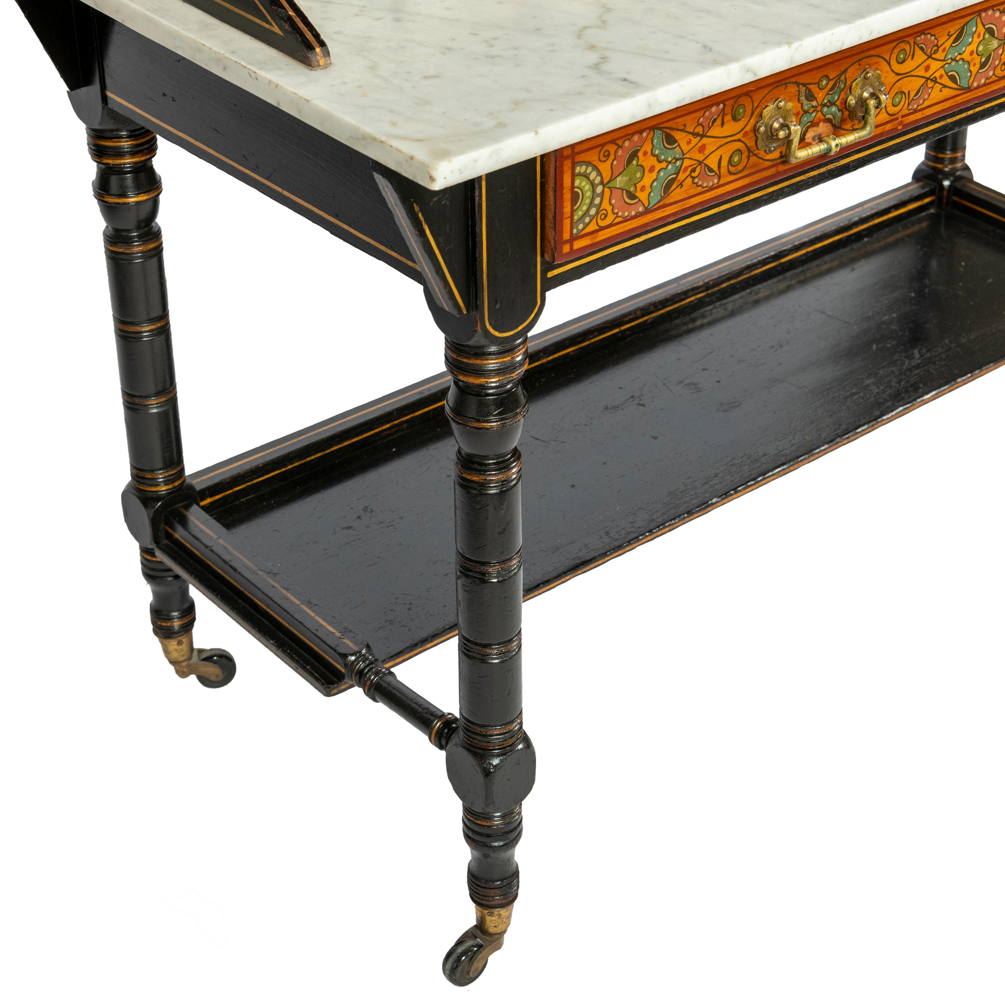 European Ebonised Wash Stand by Heals of London, Circa 1890 For Sale