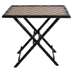 Ebonised wood faux bamboo table, 1960s