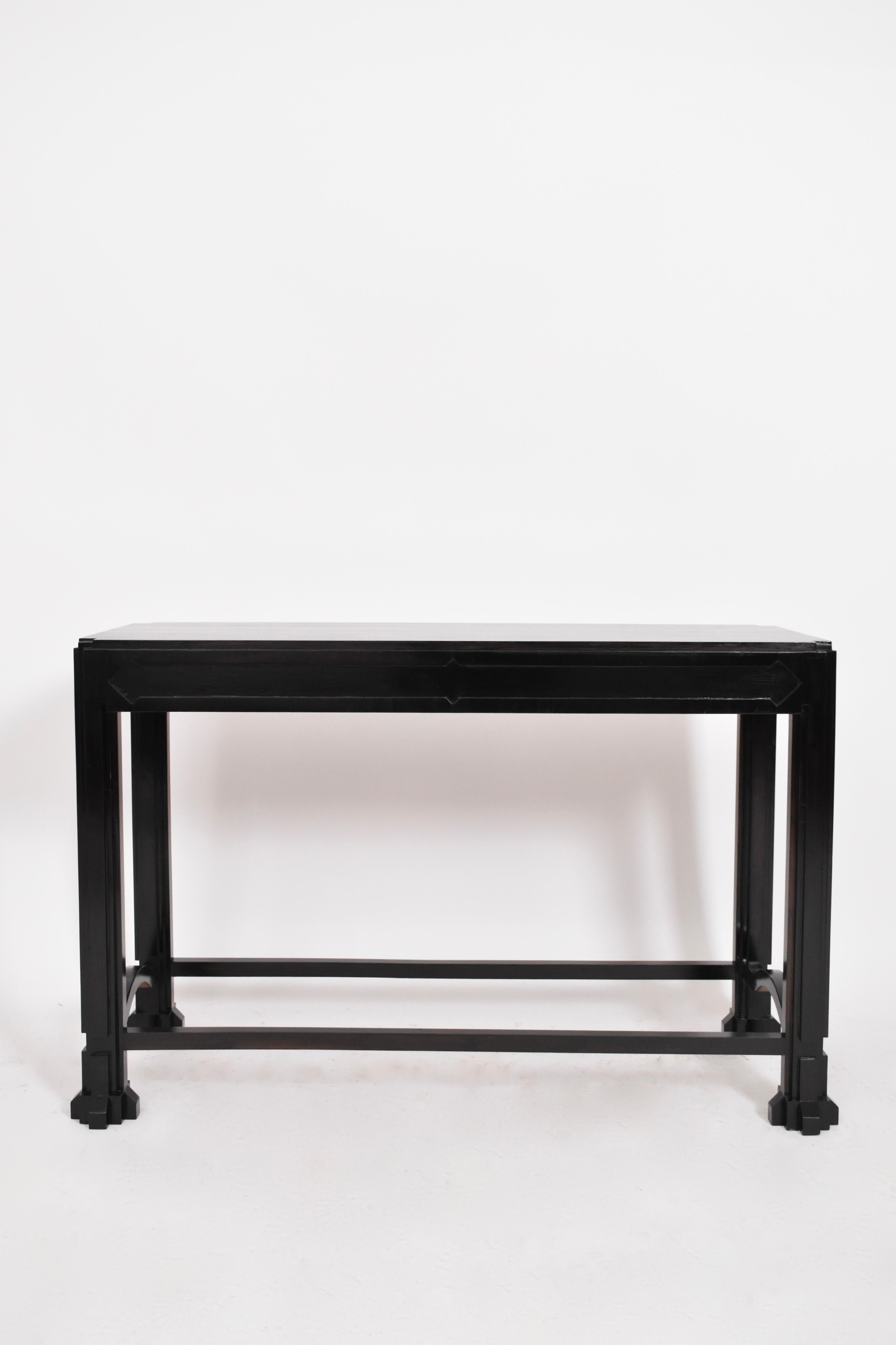 Portuguese Ebonised wooden console, 1980s For Sale