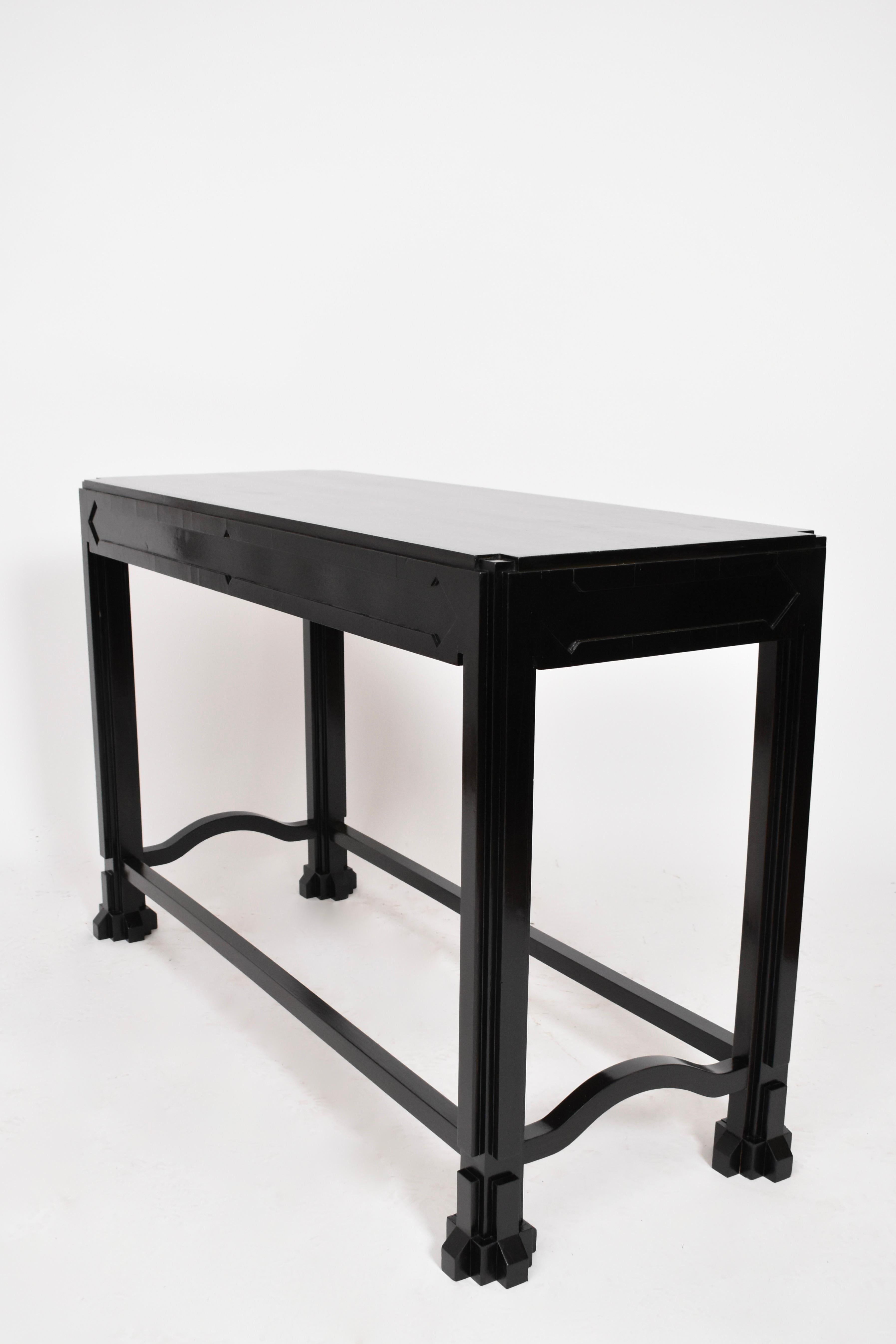 Ebonized Ebonised wooden console, 1980s For Sale