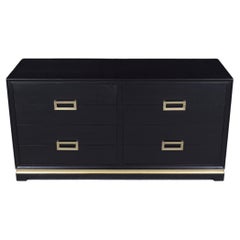 Used 1960s Ebonized Mahogany Dresser with Brass Handles
