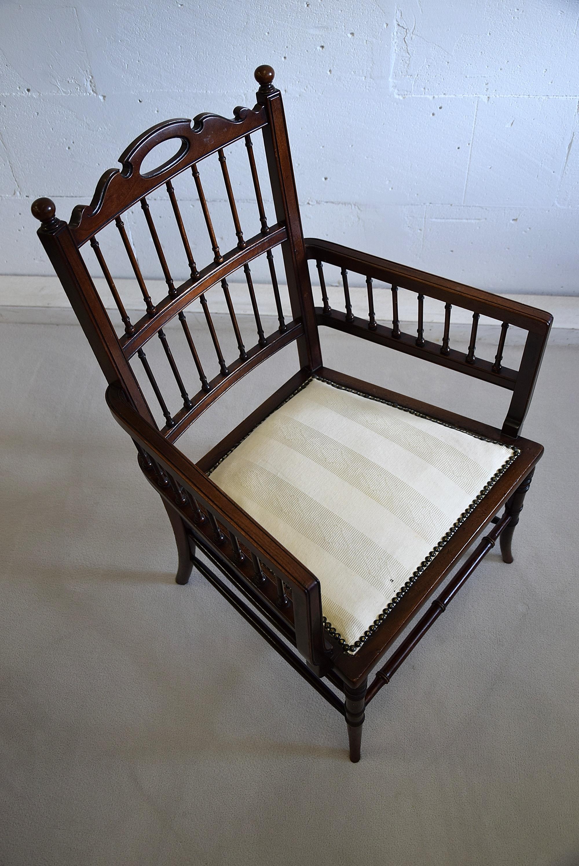 Ebonized 19th Century Art & Craft Sussex Armchair For Sale 3