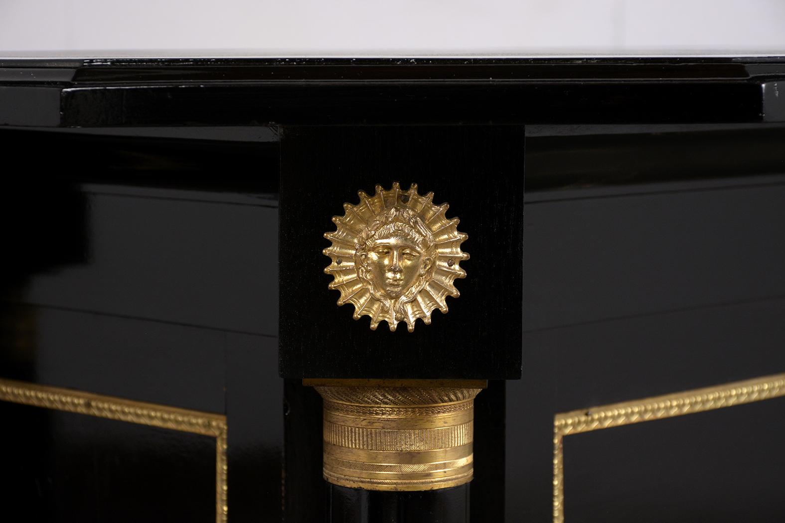 Late 19th Century Ebonized 19th Century French Empire Style Pedestal Desk