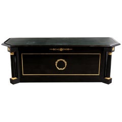 Ebonized 19th Century French Empire Style Pedestal Desk