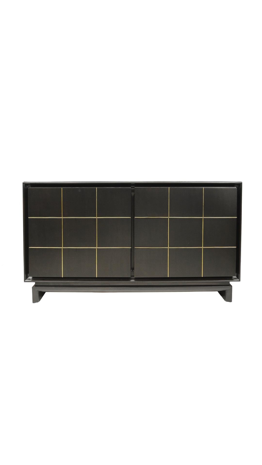 Ebonized American of Martinsville Credenza by Merton Gershun In Good Condition In Wilton, CT