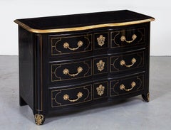 Ebonized and Brass Inlaid Commode