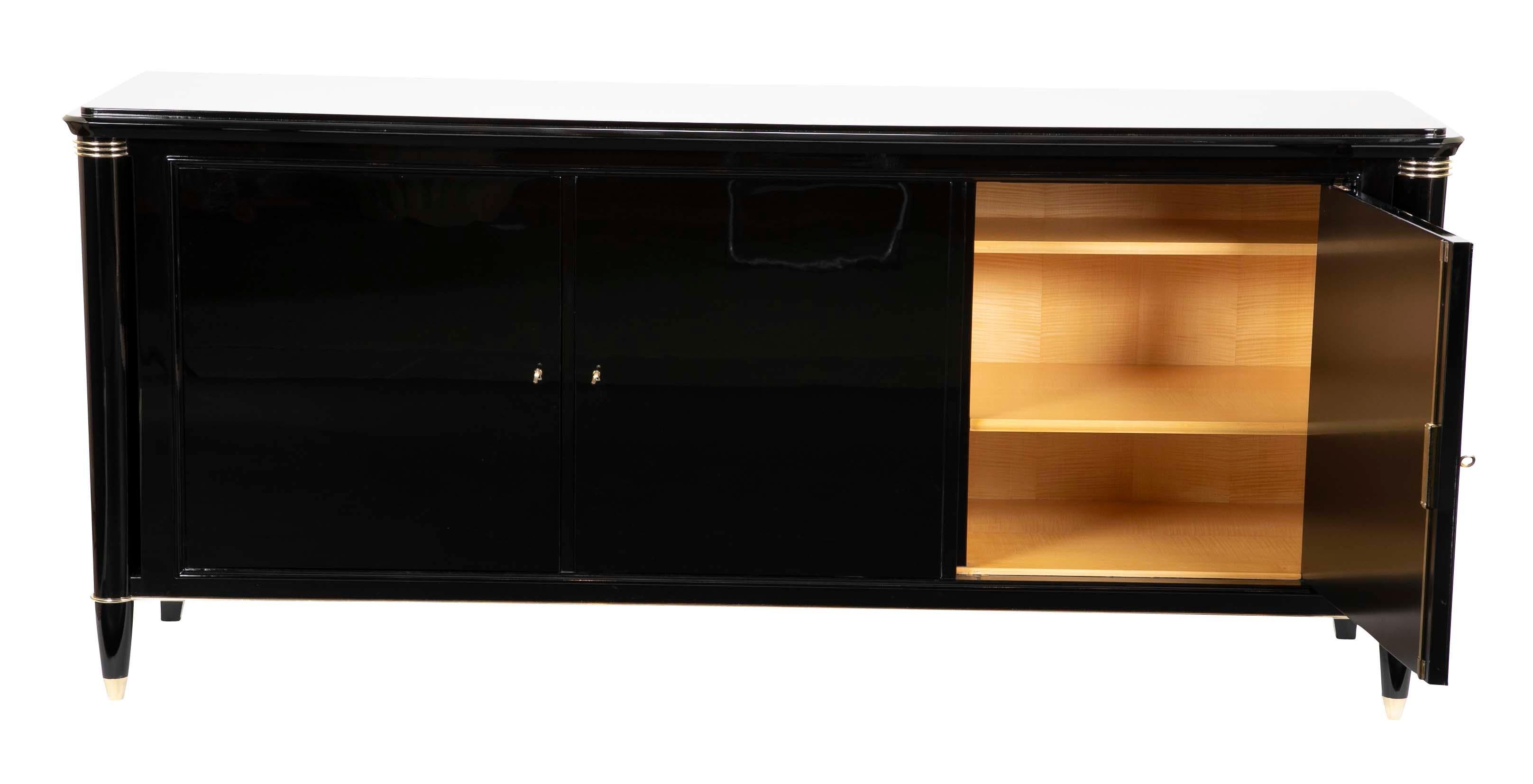 Ebonized and Brass-Mounted Credenza by Batistin Spade 8