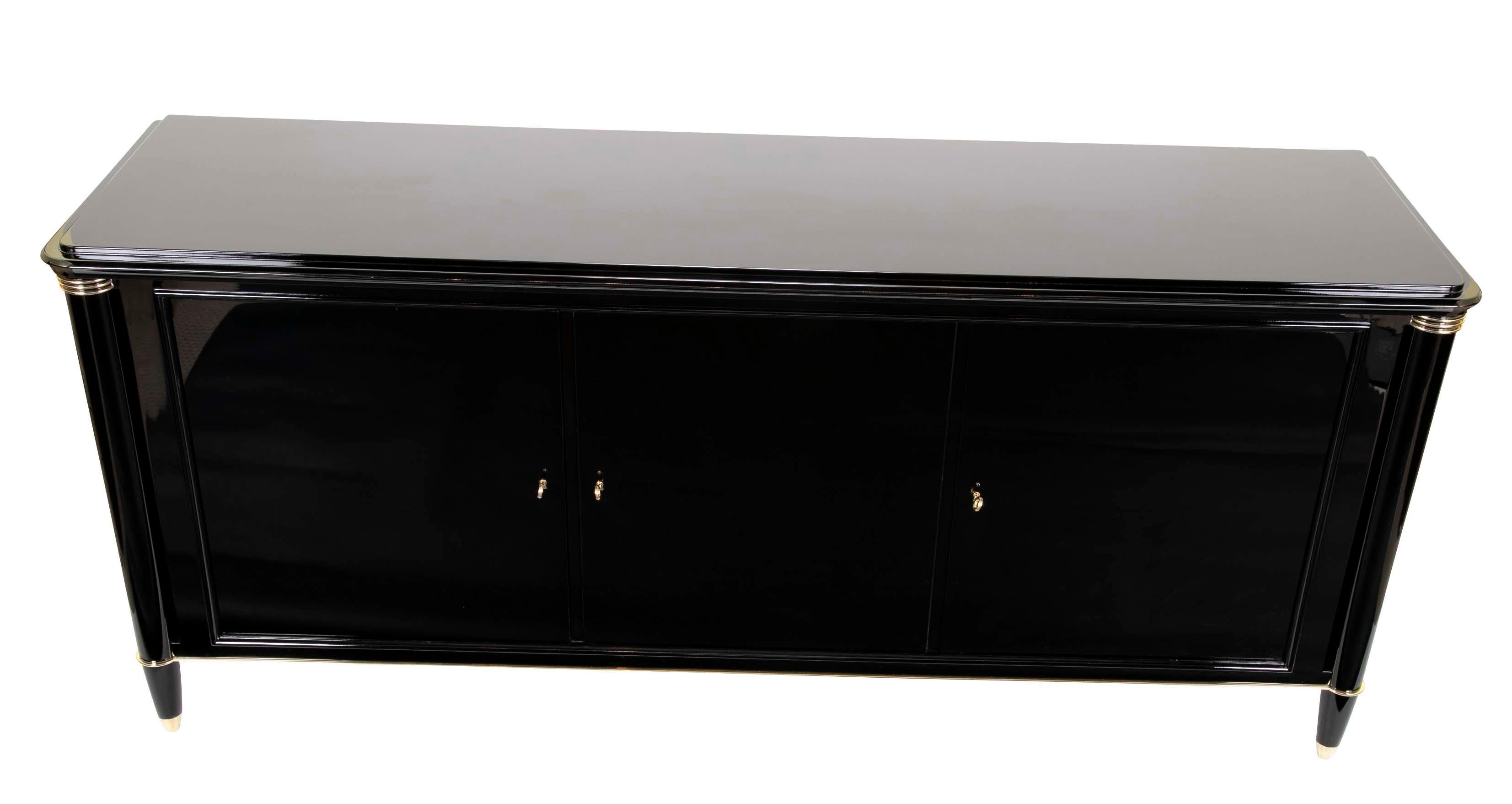 Ebonized and Brass-Mounted Credenza by Batistin Spade 10