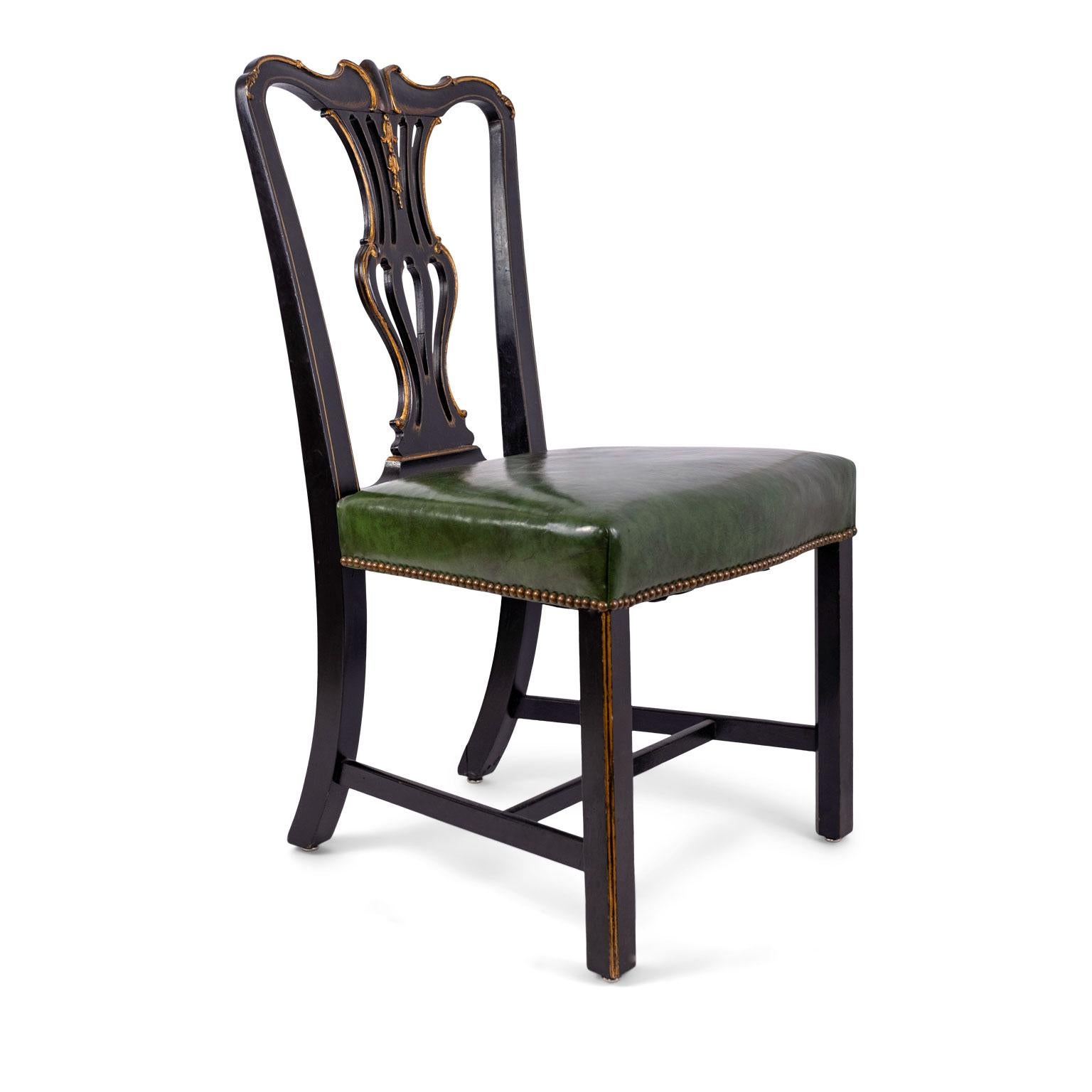 Ebonized and Gilded Portuguese Side Chair For Sale 7
