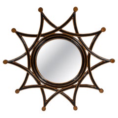 Ebonized and Gilt Sun Burst Mirror, 20th Century