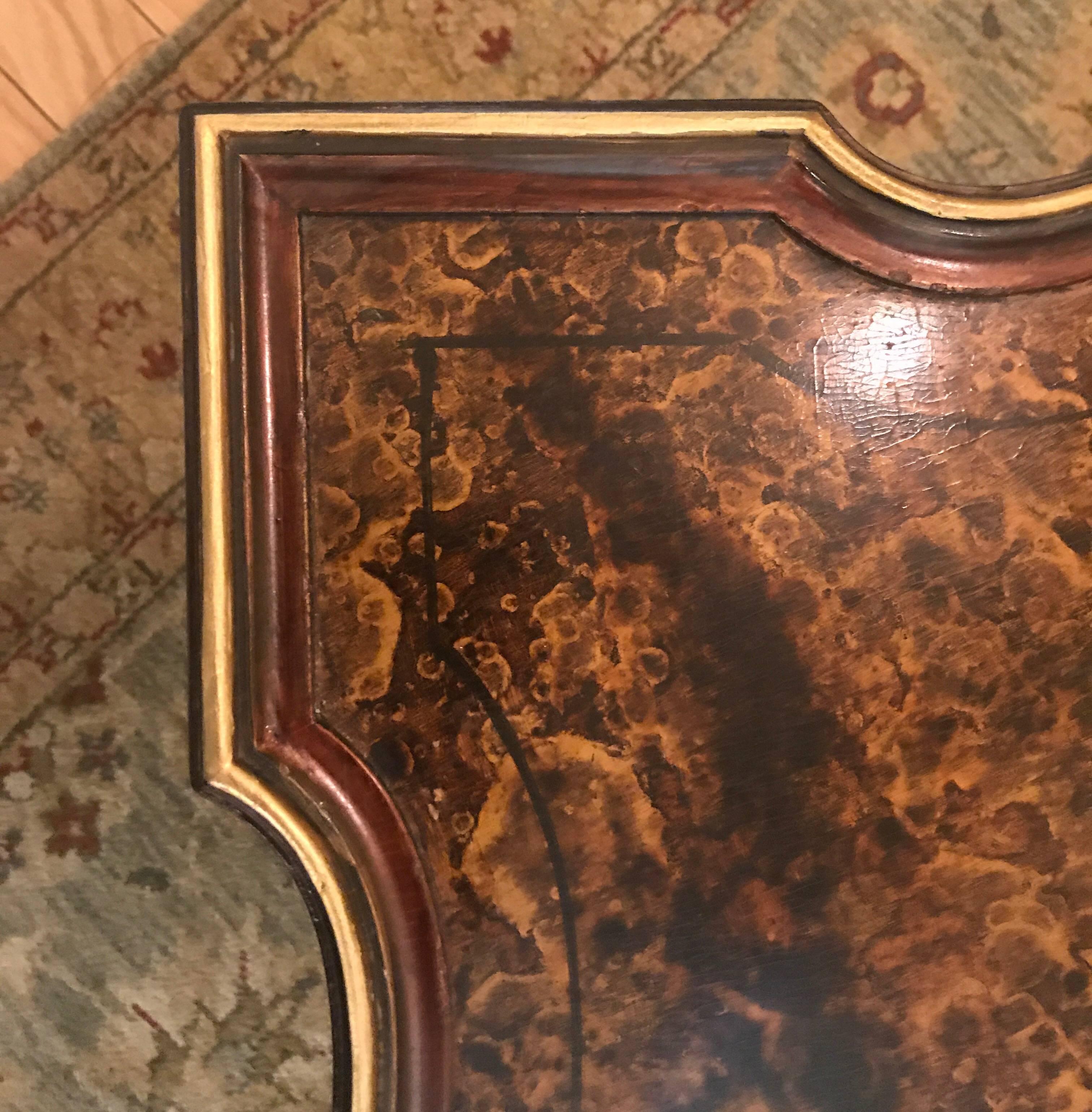 Ebonized and Painted Faux Tortoise Shell Cocktail Coffee Table For Sale 4