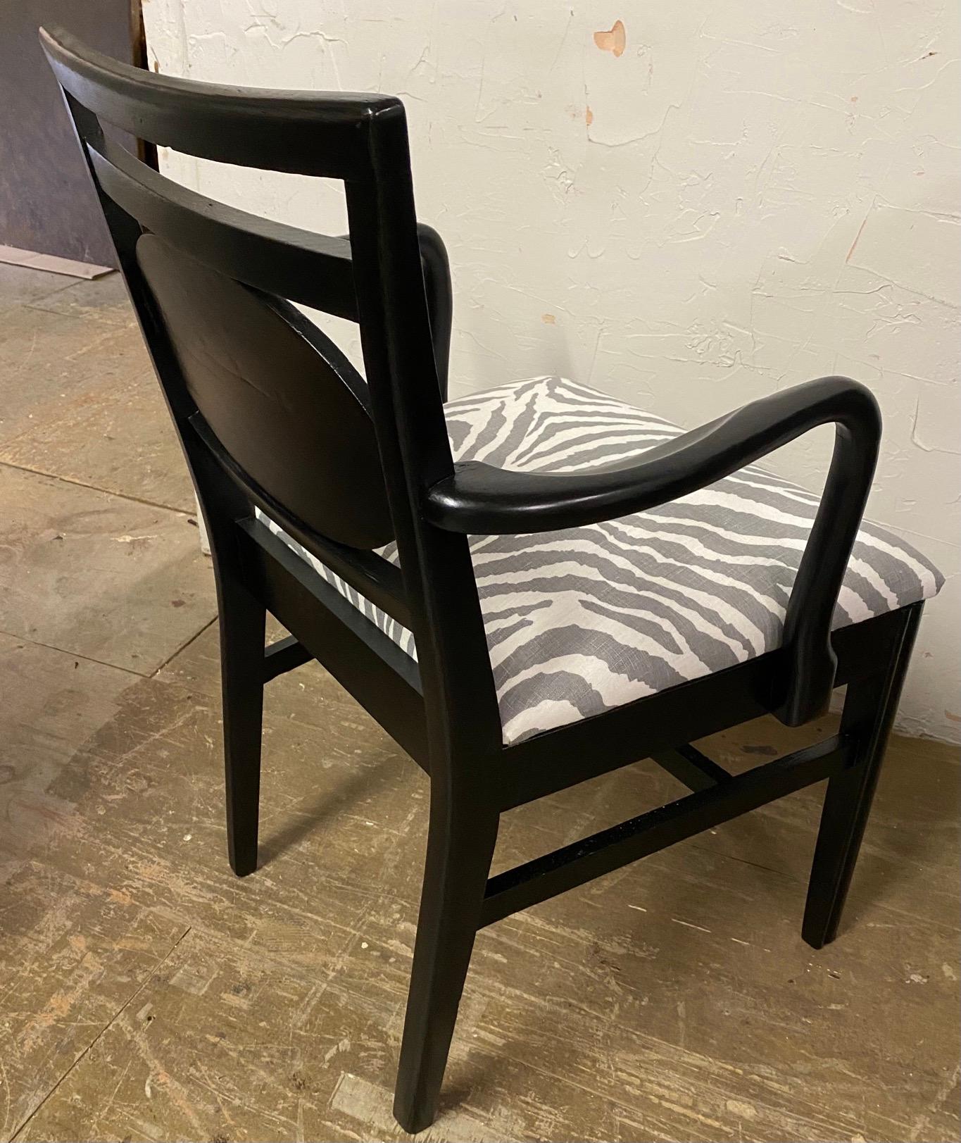 20th Century Ebonized Art Deco Style Arm Chair For Sale